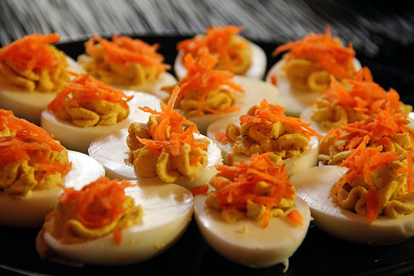 Autumn inspired Devil Eggs